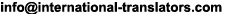 order translations with international translators from Europe / commander des traductions auprès de traducteurs internationaux / Übersetzungen bei internationalen Übersetzern bestellen